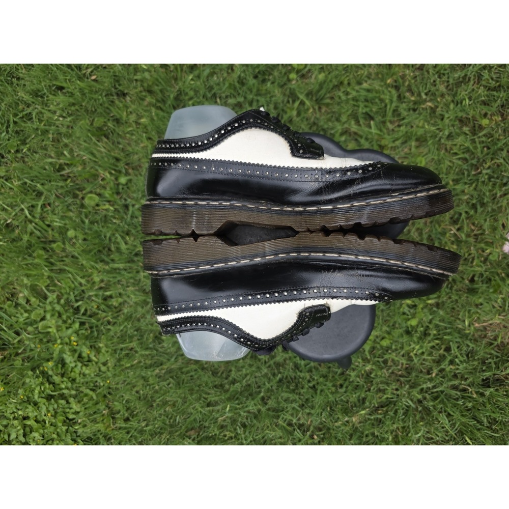 Dr. Martens 3989 Vintage Made in England Black White Wingtip Brogue Shoes - Picture 7 of 11